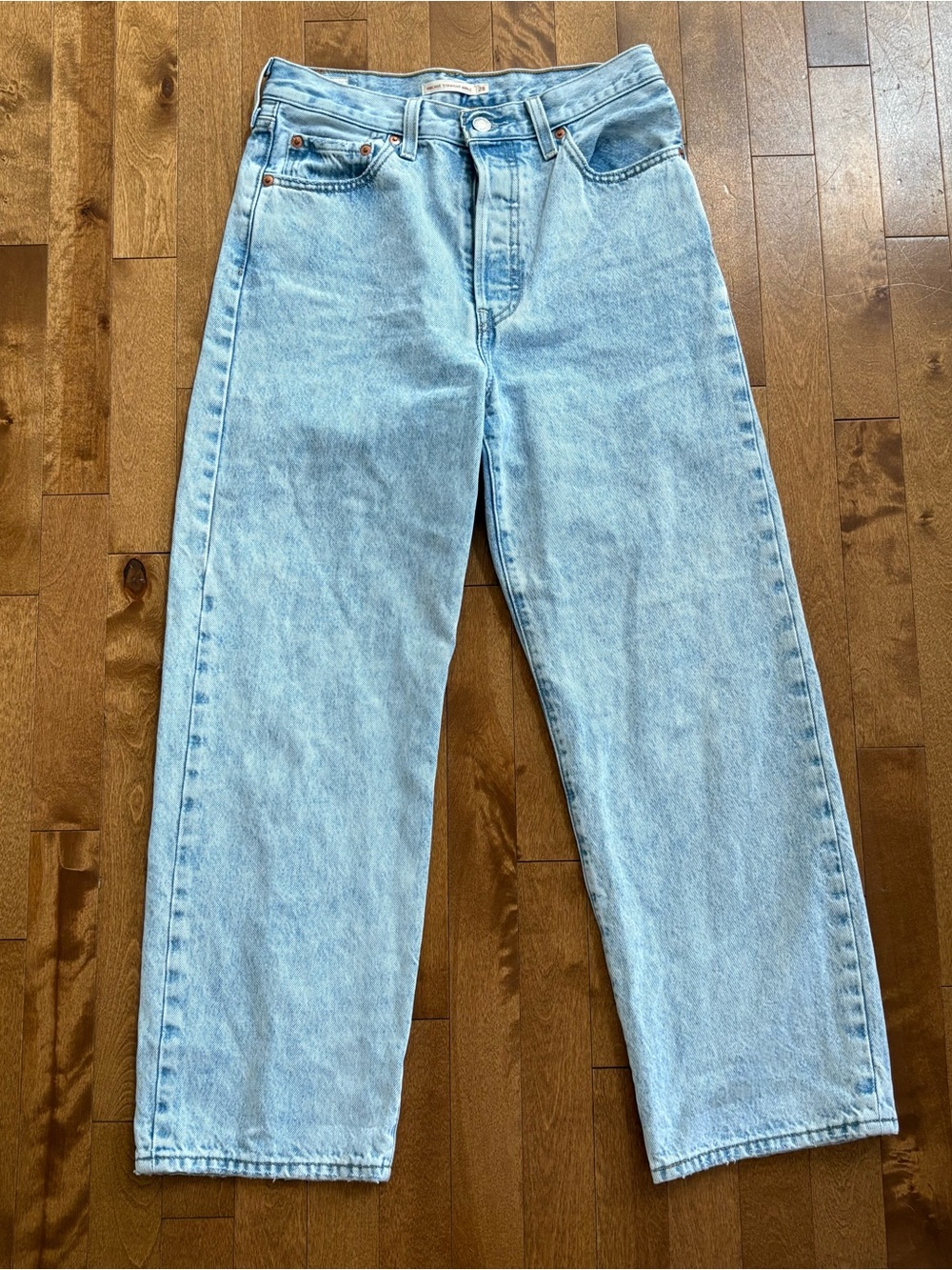 LEVI'S Ribcage Straight Ankle Jeans - Light Wash Blue W28 L27